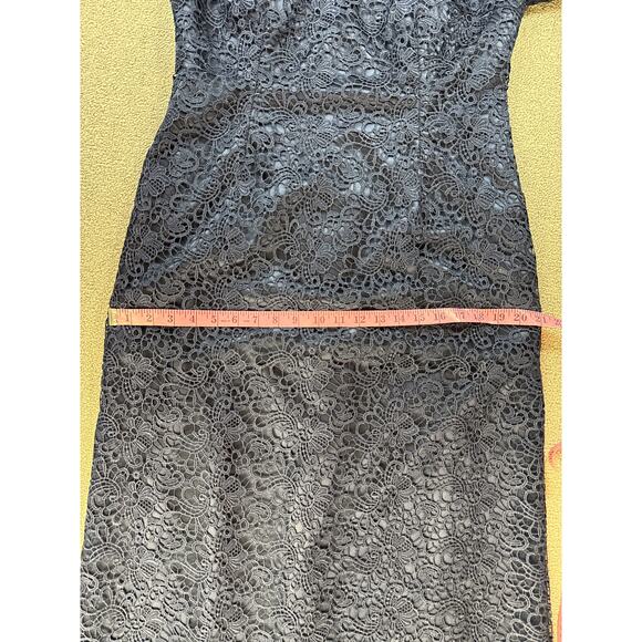 Jade Couture Formal Dress Lace Crochet Full Length Maxi Size 12 Petite - Picture 7 of 9